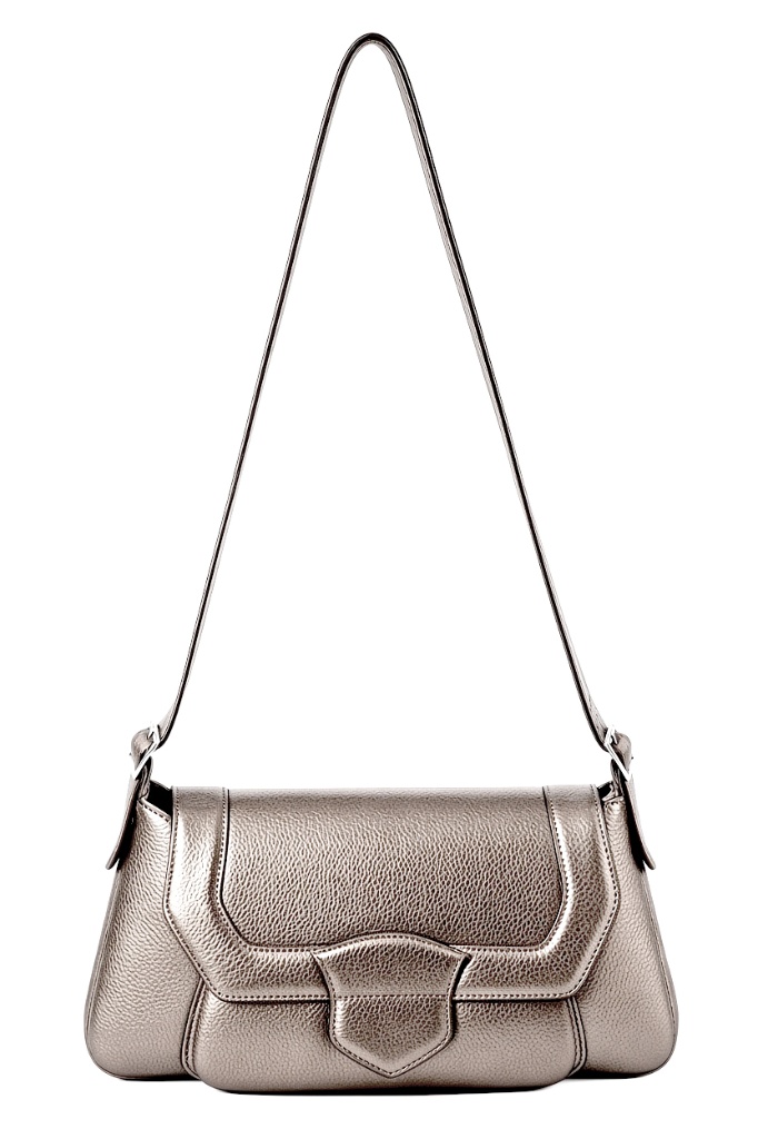 Women's bronze small shoulder bag - Top view
